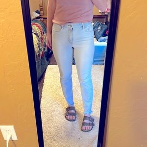 Old navy power straight high rise jeans light wash